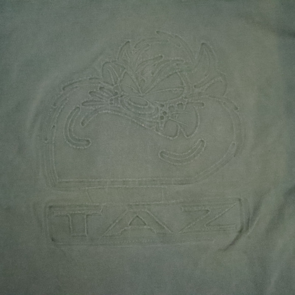 Vintage Looney Tunes Taz Embossed XL Green Short Sleeve T-Shirt - Picture 6 of 10